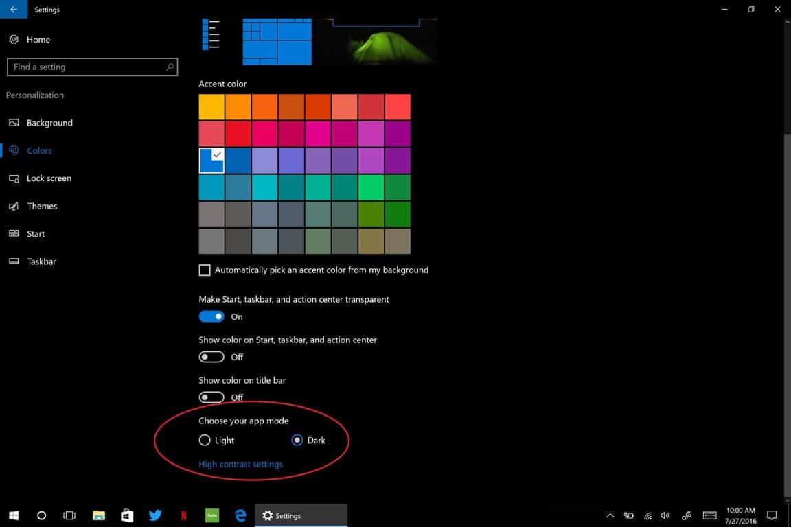 dark-mode Windows 10 Anniversary Update: Experience dark mode and the new keyboard emoji